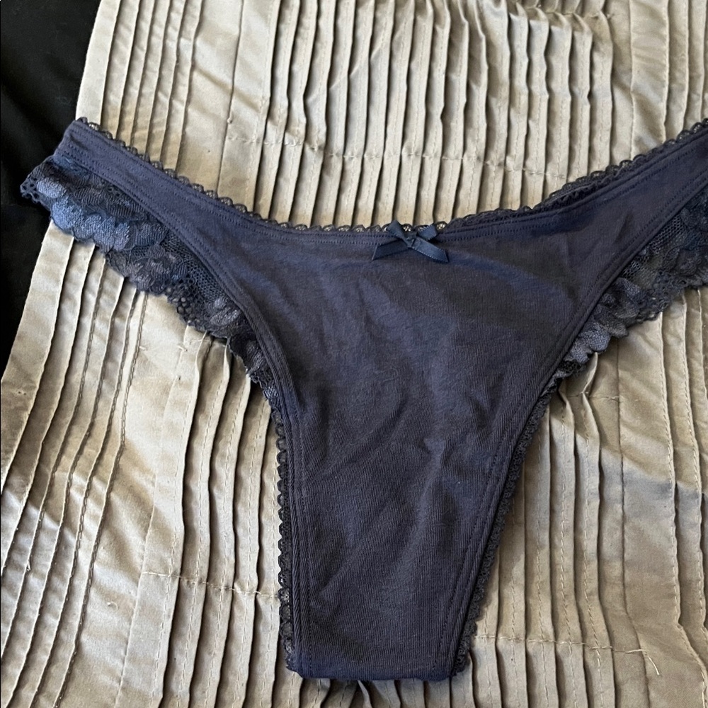 Victoria's Secret Navy Panties with Lace Trim
